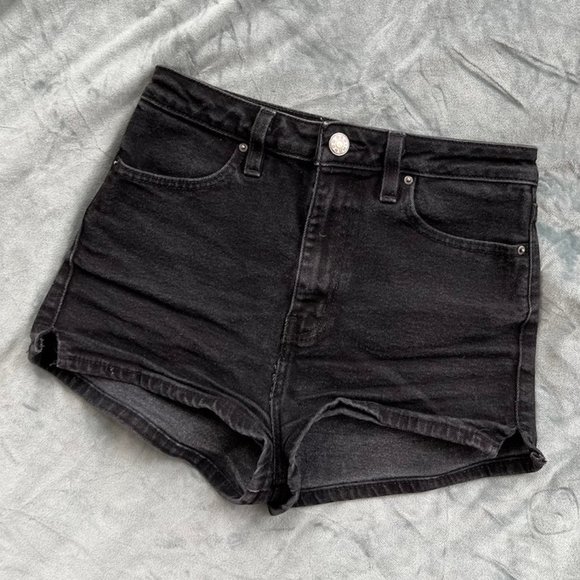Urban Outfitters | BDG | Pin Up High Waist Black Denim Jean Shorts | Size 27 - Picture 3 of 5